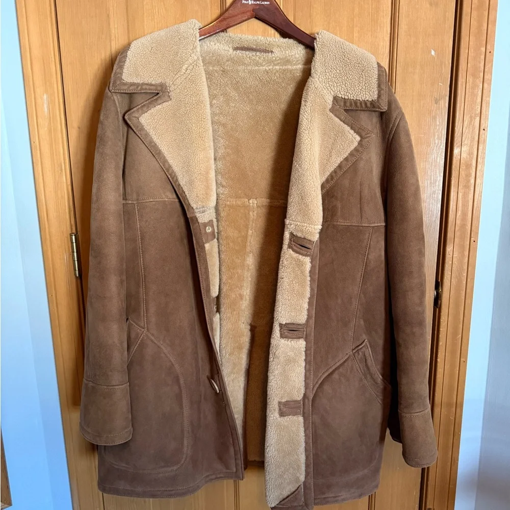 Vintage 80s Norm Thompson Leather Sheepskin Shearling Jacket - Picture 1 of 6